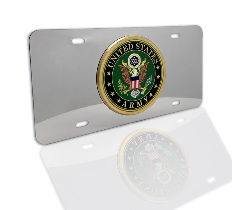 Army Stainless Steel License Plate