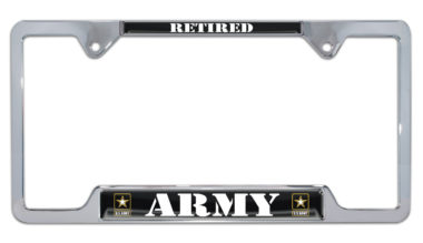 Full-Color Army Retired Open License Plate Frame image