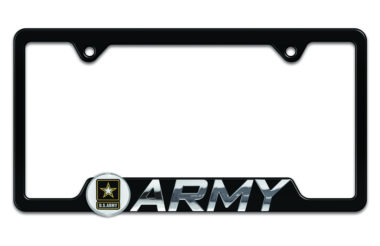 Army Star 3D Black Cutout Metal License Plate Frame image
