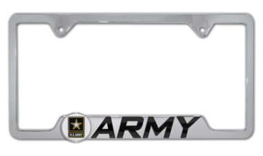 Army Star 3D Chrome Cutout Metal License Plate Frame
