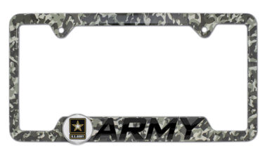 Army Star 3D Camo Metal Cutout License Plate Frame image