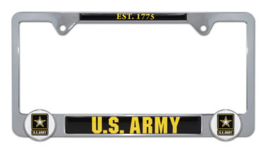 Army Star 3D Chrome Metal License Plate Frame