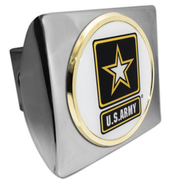 Army Seal Emblem on Chrome Hitch Cover