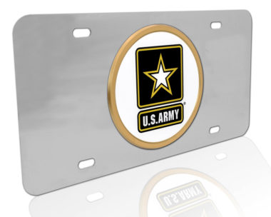 Army Seal Stainless Steel License Plate