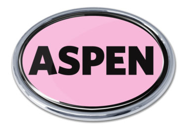 Aspen Pink Chrome Emblem