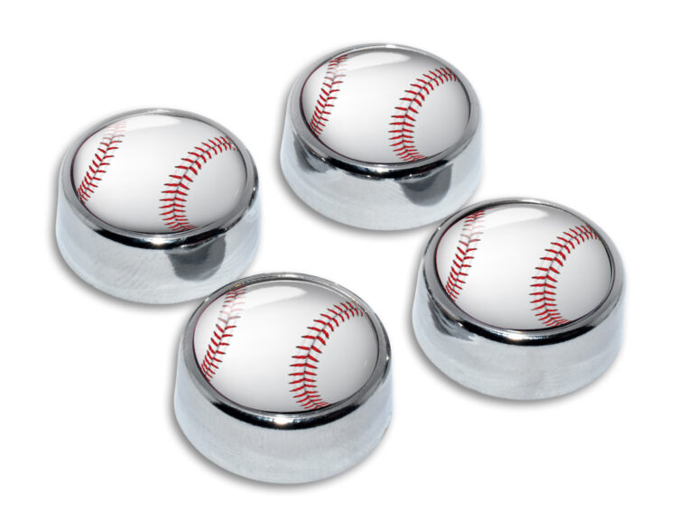 Baseball License Plate Frame Screws Covers image
