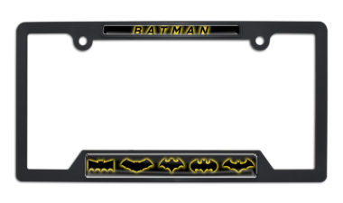 Batman Evolution Open Black Plastic License Plate Frame