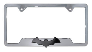 Batman Black Bat 3D Open Chrome License Plate Frame image