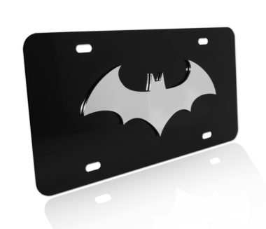 Batman Stainless Steel 3D on Black License Plate image
