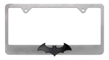 Batman Black Bat 3D Brushed License Plate Frame image