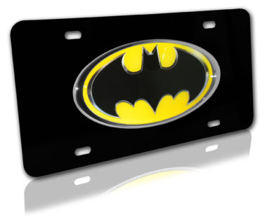 Batman Yellow and Black 3D License Plate image