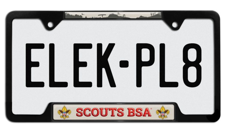 Scouting America Activity Black Open License Plate Frame