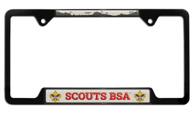 Scouting America Activity Black Open License Plate Frame