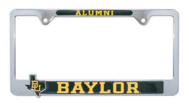 Baylor Alumni License Plate Frame with 3D Texas Shape