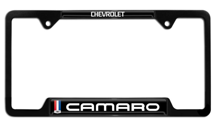 Camaro Gen 3 Black Open License Plate Frame