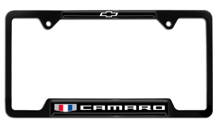 Camaro Gen 6 Black Open License Plate Frame