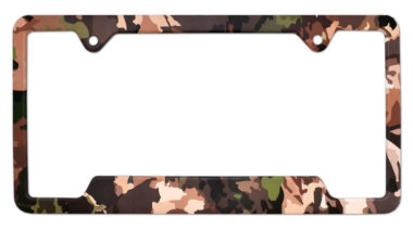 Woodland Camo Open License Plate Frame image