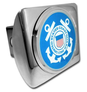 Coast Guard Seal Emblem on Chrome Hitch Cover