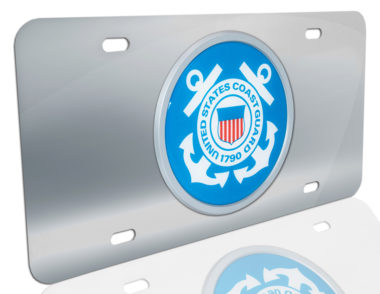 Coast Guard Seal on Stainless Steel License Plate image