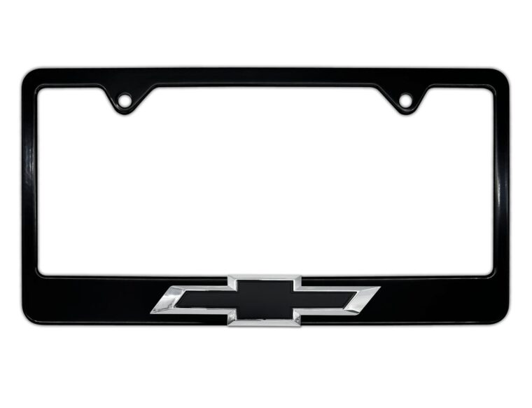 Chevy Black Bowtie Black License Plate Frame