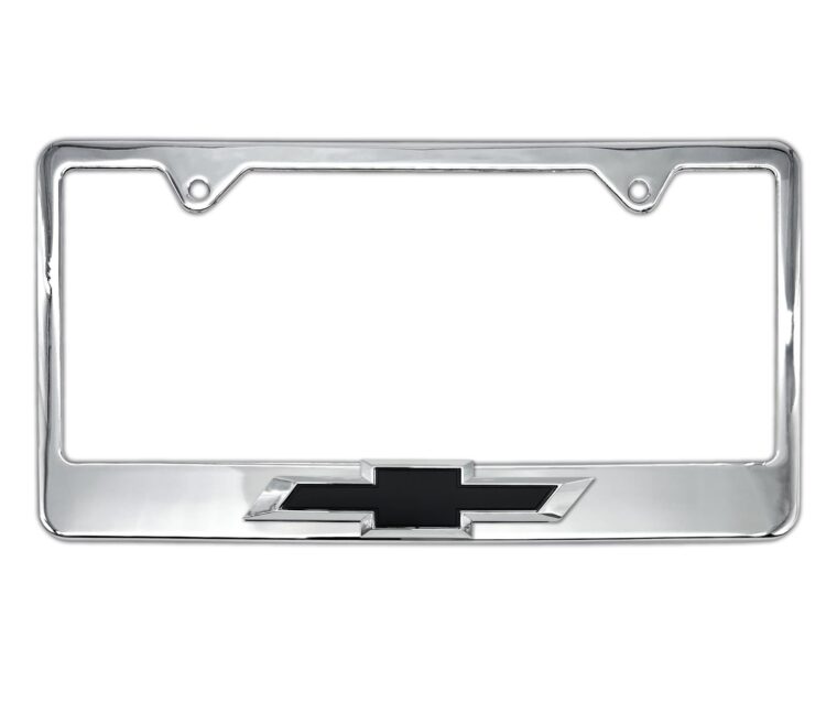 Chevy Black Bowtie Chrome License Plate Frame