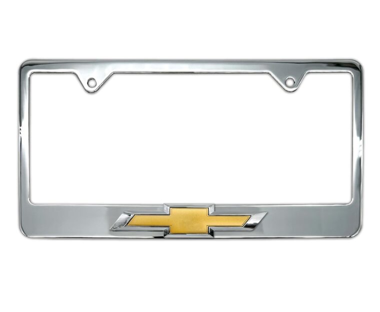 Chevy Gold Bowtie Chrome License Plate Frame