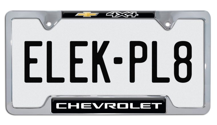 Chevy 4x4 Open Chrome License Plate Frame
