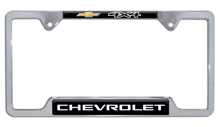 Chevy 4x4 Open Chrome License Plate Frame