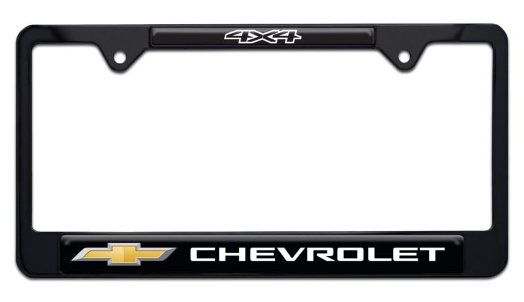 Chevy 4x4 Black License Plate Frame