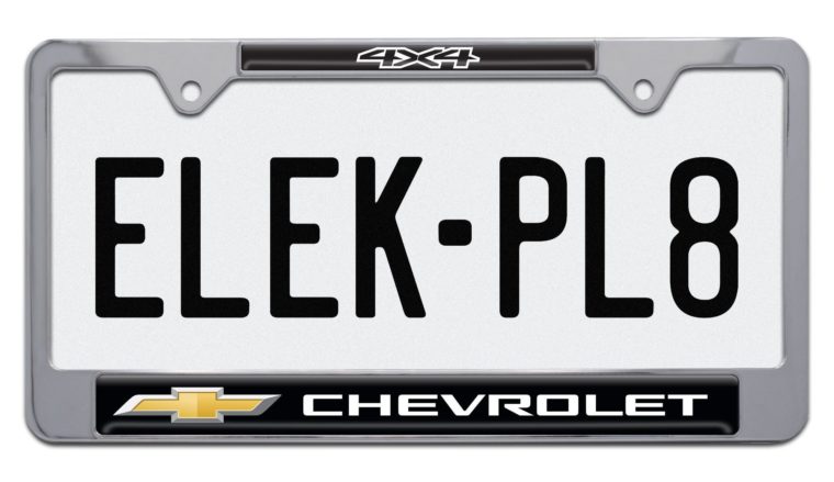 Chevy 4x4 Standard Chrome License Plate Frame