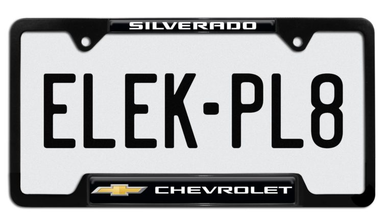 Chevy Silverado Open Black License Plate Frame
