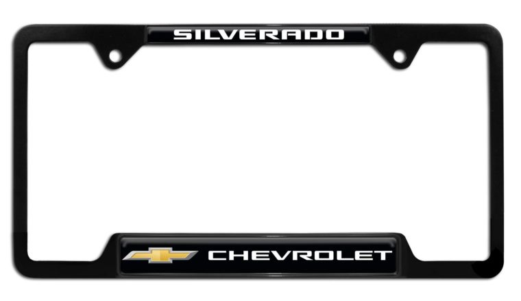 Chevy Silverado Open Black License Plate Frame