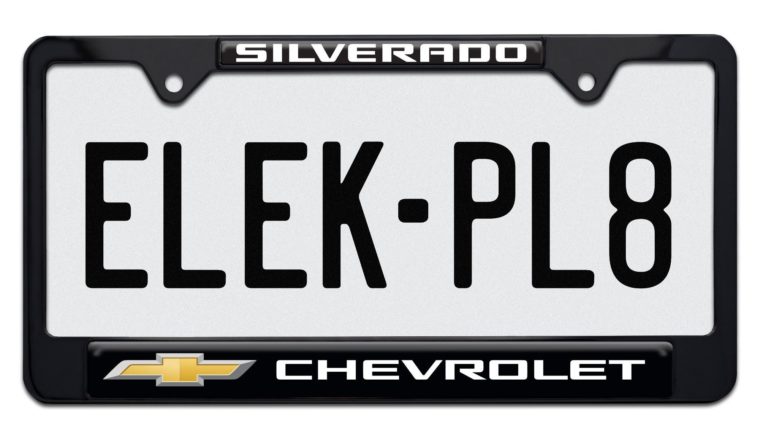 Chevy Silverado Standard Black License Plate Frame