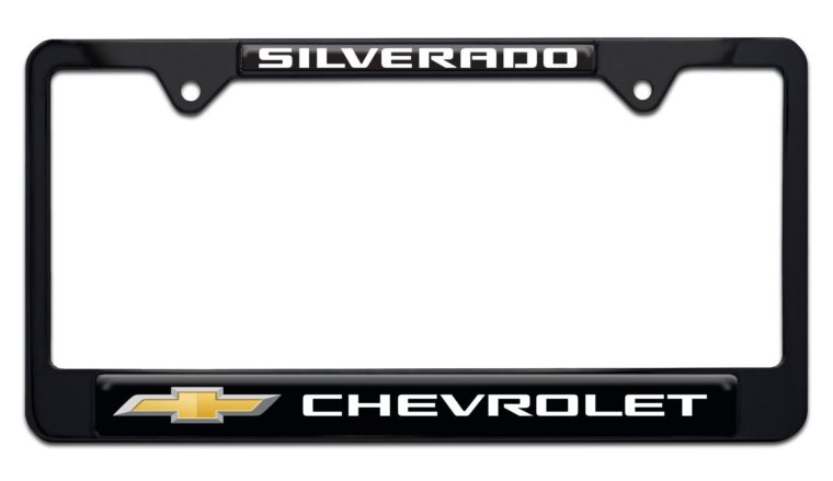 Chevy Silverado Black License Plate Frame