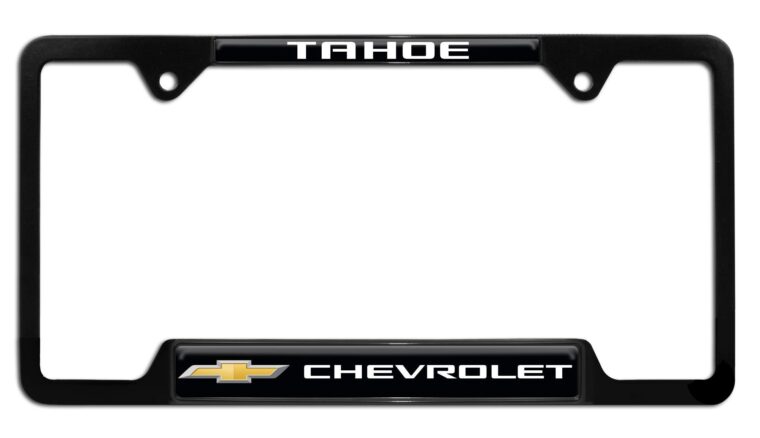 Chevrolet Tahoe Black Metal Open License Plate Frame