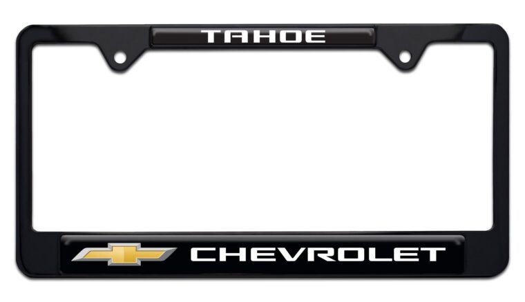Chevrolet Tahoe Black Metal License Plate Frame