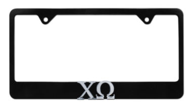 Chi Omega Black License Plate Frame image
