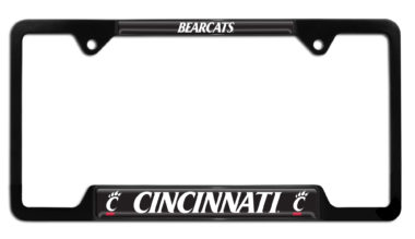 Cincinnati Bearcats Black Open Corner License Plate Frame