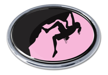 Mountain Climbing Female Pink Chrome Emblem image