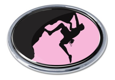 Mountain Climbing Pink Chrome Emblem