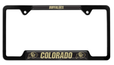 Colorado Buffaloes Black Open Corner License Plate Frame