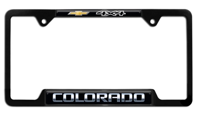 Colorado 4x4 Open Black License Plate Frame