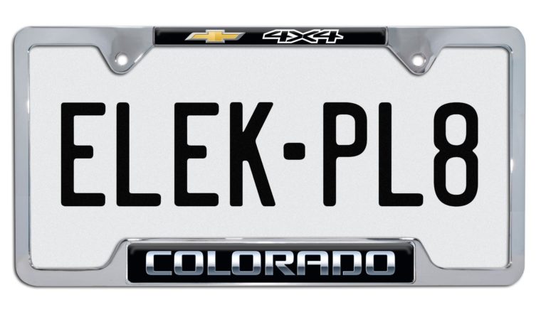 Colorado 4x4 Open Chrome License Plate Frame