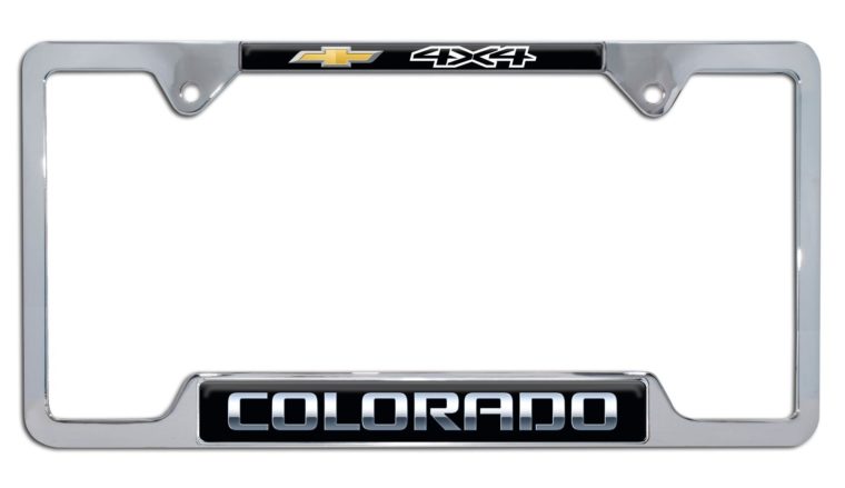 Colorado 4x4 Open Chrome License Plate Frame