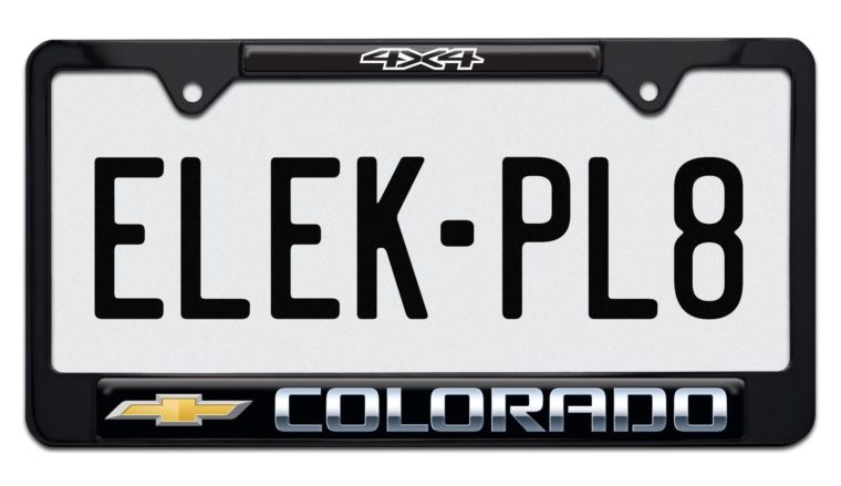 Colorado 4x4 Standard Black License Plate Frame