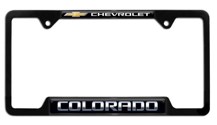Colorado Chevy Black Open License Plate Frame