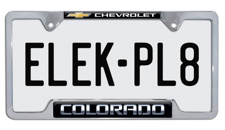 Colorado Chevy Open Chrome License Plate Frame