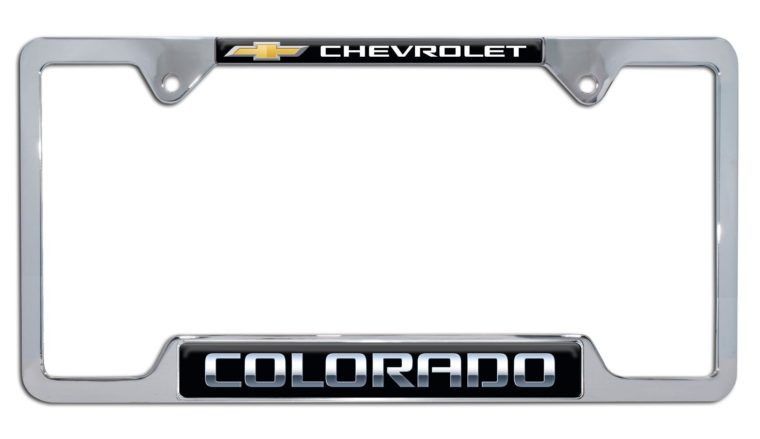 Colorado Chevy Chrome Open License Plate Frame