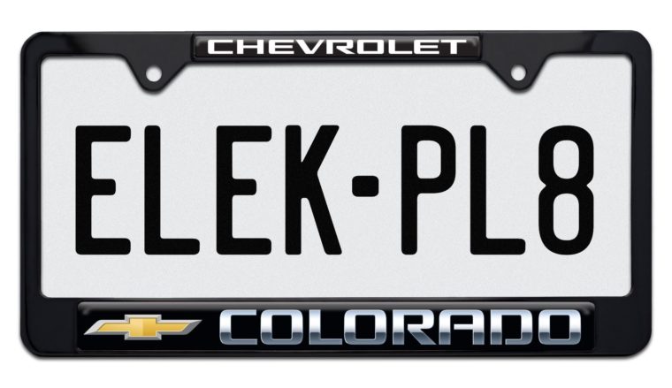 Colorado Chevy Standard Black License Plate Frame