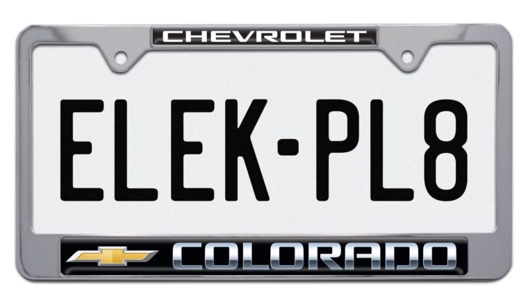 Colorado Chevy Standard Chrome License Plate Frame